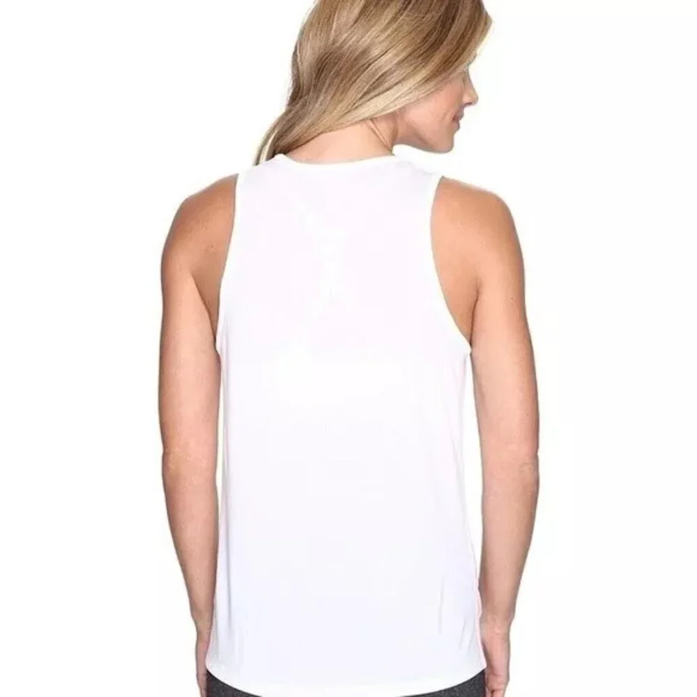 NIKE Dry-Fit Logo Tomboy Training Tank Top Women's Medium White